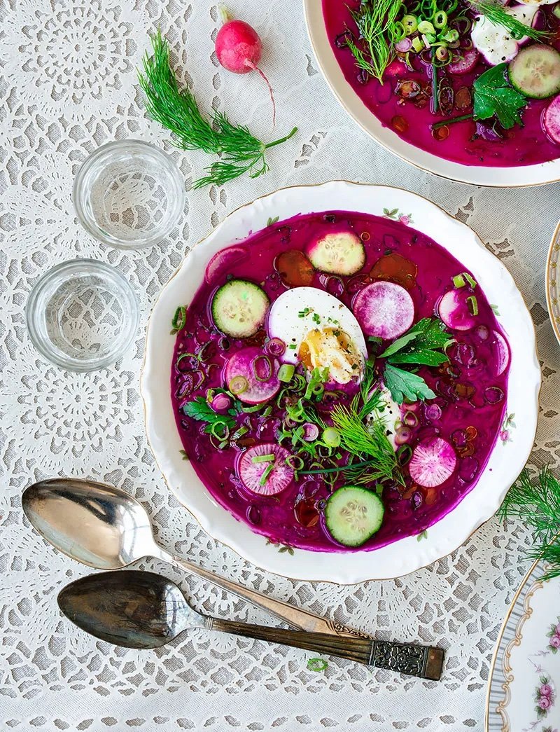 Cold beet soup (kholodnyk)